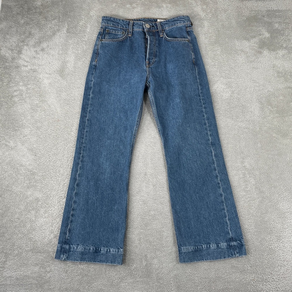 Rag & Bone Jeans Womens 26 Blue Rye Harbor High Rise Straight Leg Released Hem